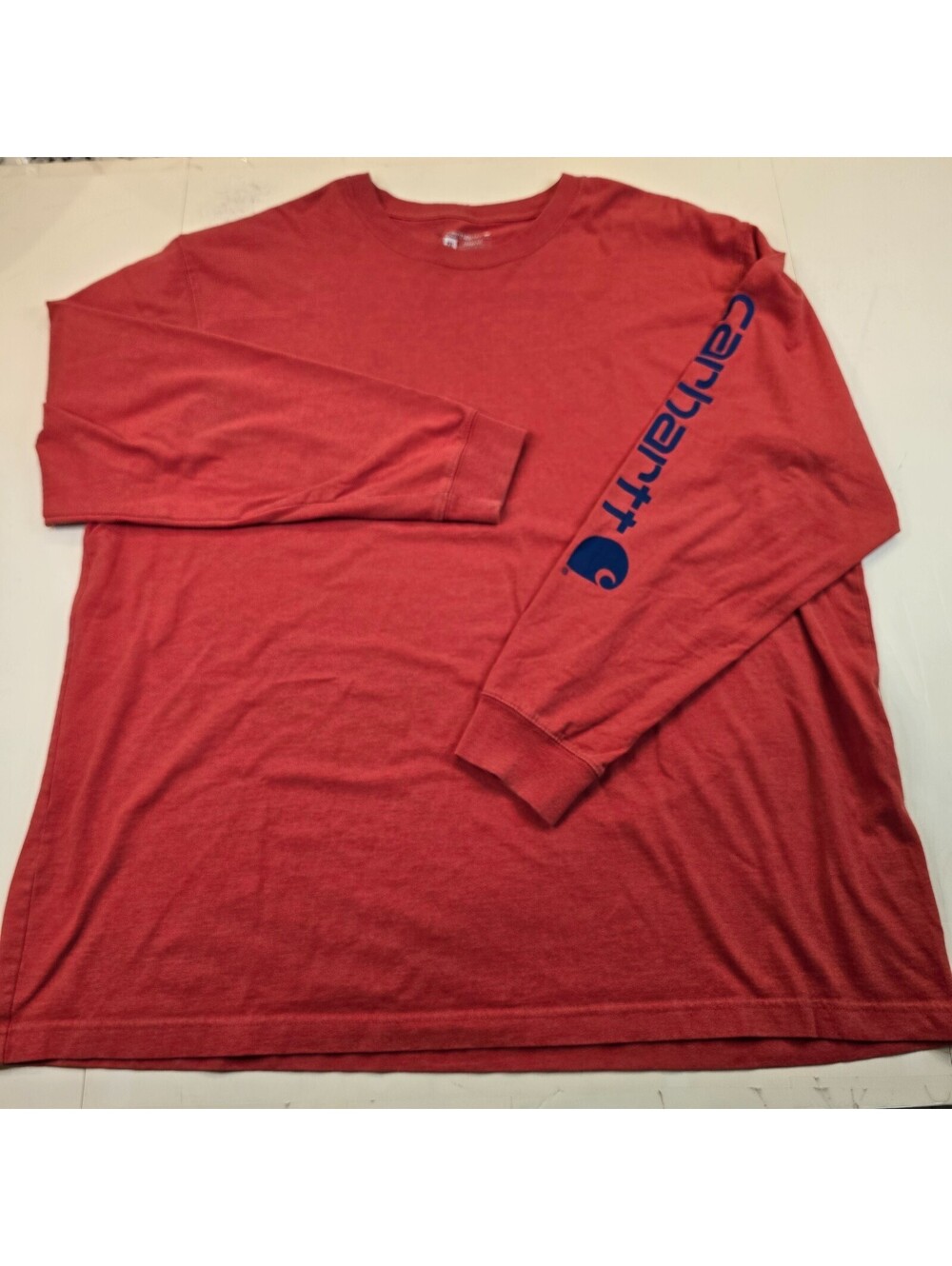 Carhartt Loose Fit Heavyweight Long-Sleeve Orange Logo Graphic T-Shirt 2XL